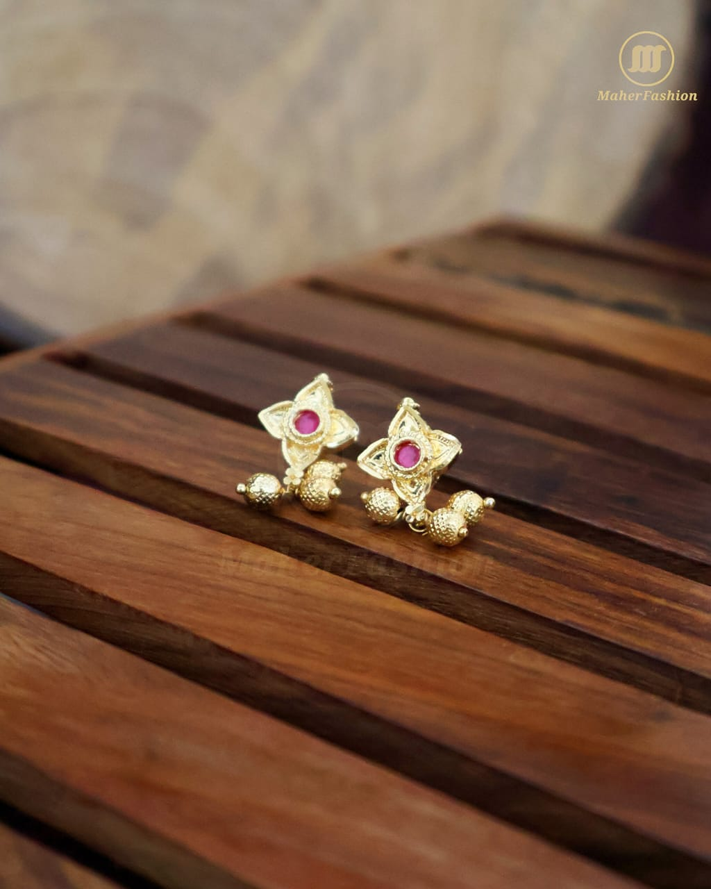 Attractive Traditional Golden Earring _Maherfashion_Mumbai